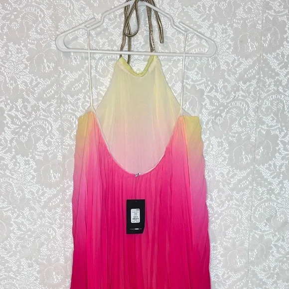 Elegant Pink and Purple Ombre Halter Maxi Dress - Picture 4 of 15